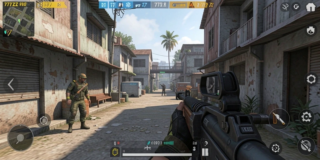 Tampilan gameplay FPS yang seru dan menegangkan di 777ZX.