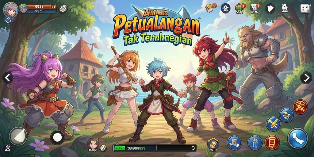 Tampilan gameplay menarik di dunia Anime yang penuh warna.