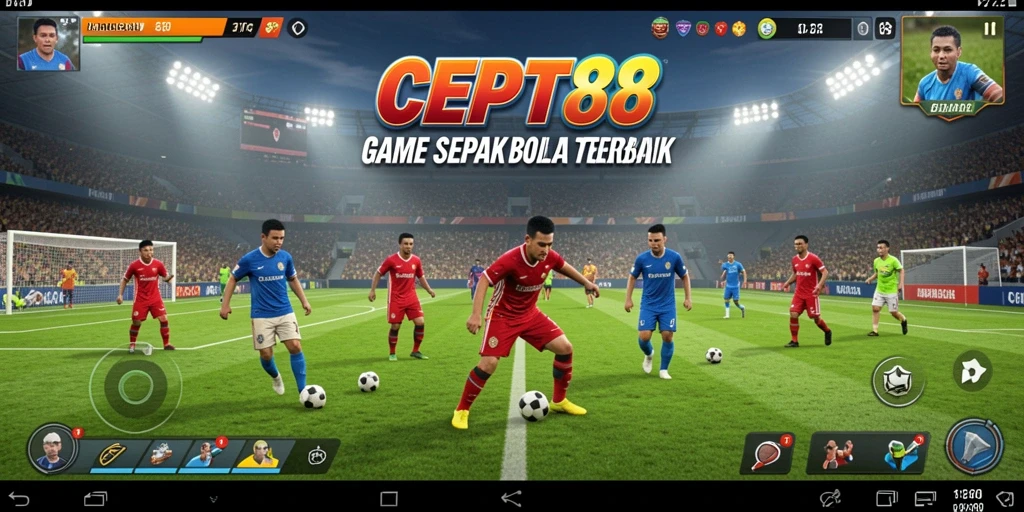 Tampilan gameplay CEPAT88 yang mendebarkan di lapangan sepak bola.