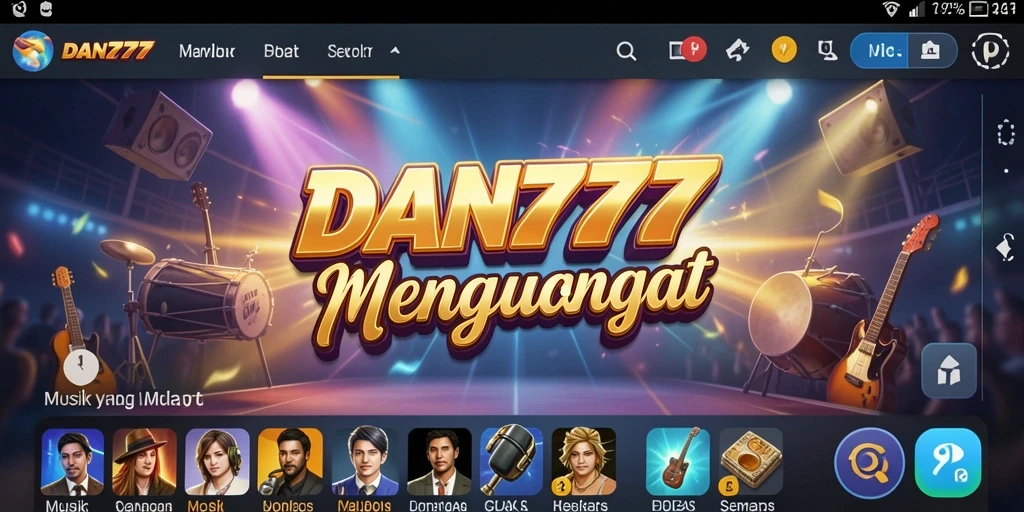 Screenshot gameplay DAN777 menunjukkan pengguna menikmati berbagai fitur musik.