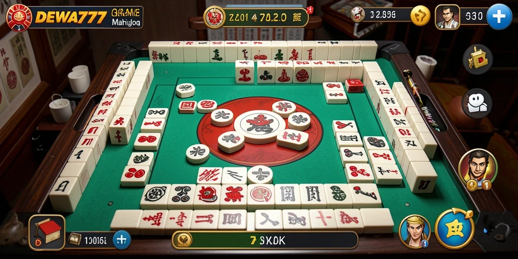 Screenshot utama DEWA777 menampilkan gameplay seru Mahjong.