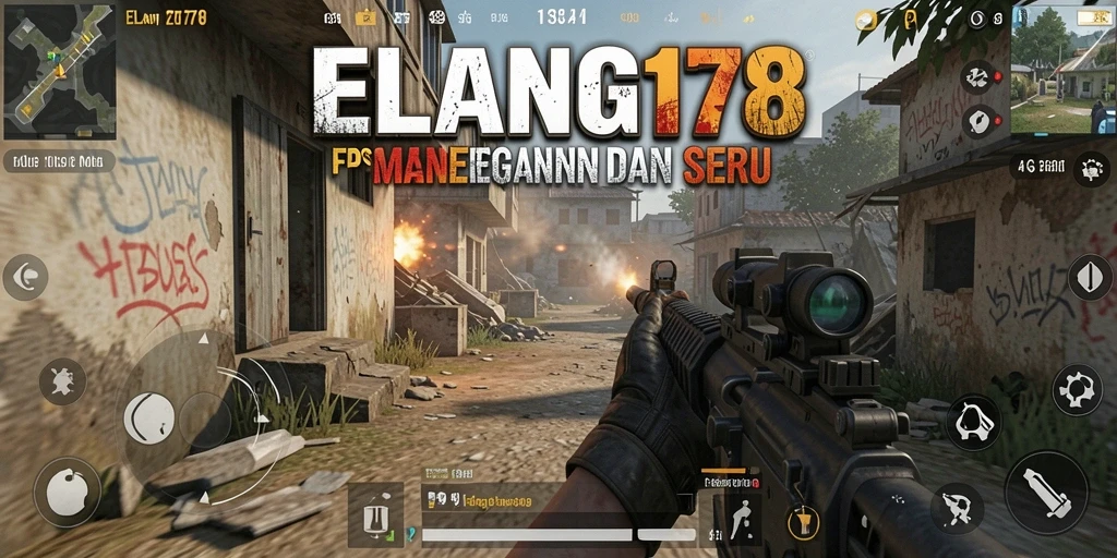 Tangkapan layar utama ELANG178 menampilkan aksi FPS yang mendebarkan.