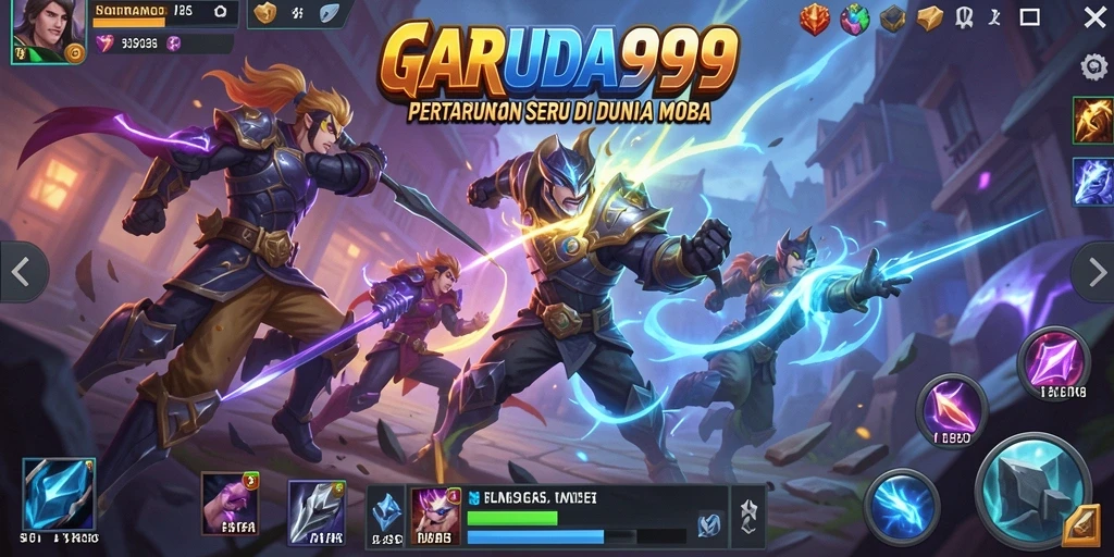 Gameplay seru dalam <strong>GARUDA999</strong> menampilkan pertarungan strategis antara karakter.