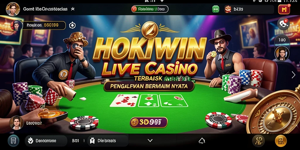 Tampilan gameplay HOKIWIN yang mendebarkan dan interaktif di Live Casino.