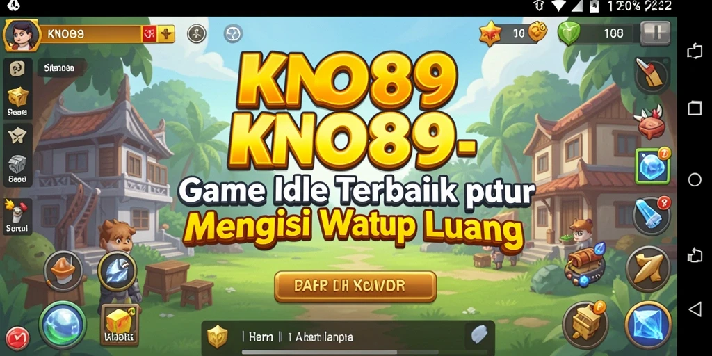 Screenshot KNO89 menunjukkan karakter dan gameplay idle yang seru.