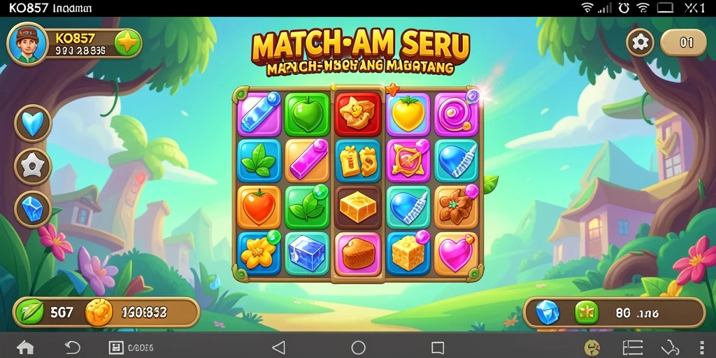 Tampilan gameplay seru dalam KO857 saat mencocokkan simbol.