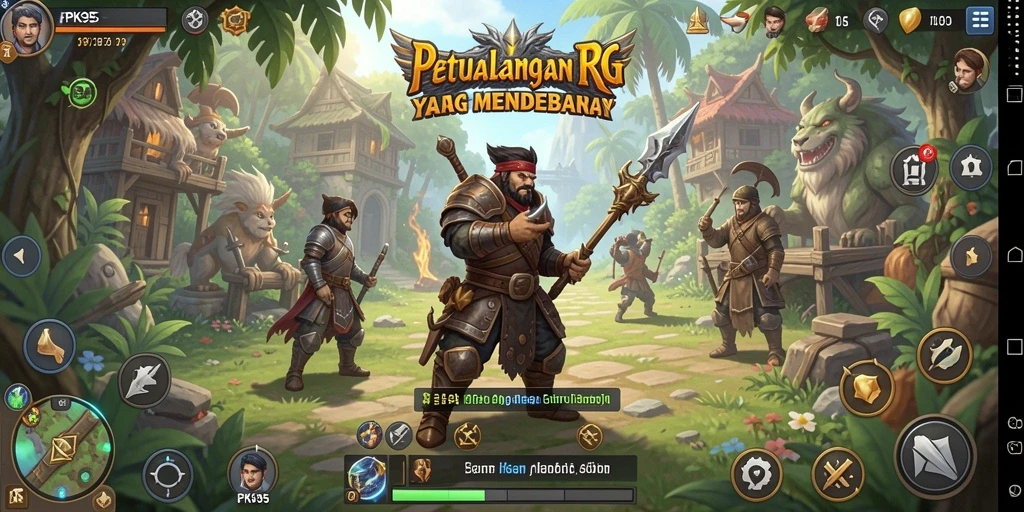 Gameplay PK95 dengan karakter dan latar yang menakjubkan.