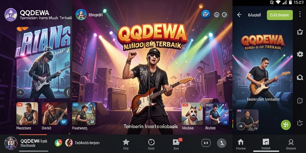 Screenshot gameplay QQDEWA yang menampilkan momen seru bermain musik.