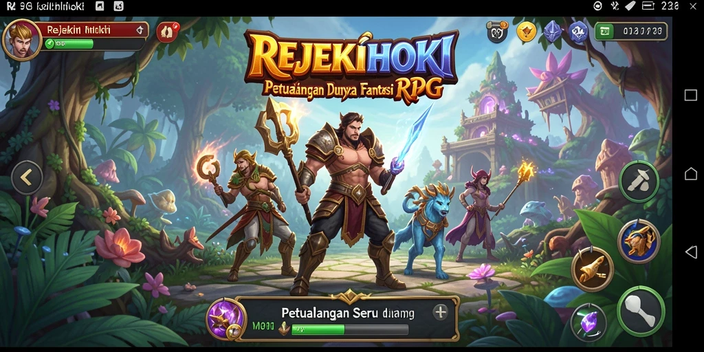 Gameplay menarik dari REJEKIHOKI dengan pertarungan RPG yang dinamis.