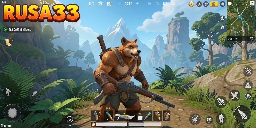 Tampilan gameplay seru di dunia terbuka RUSA33 yang memukau.