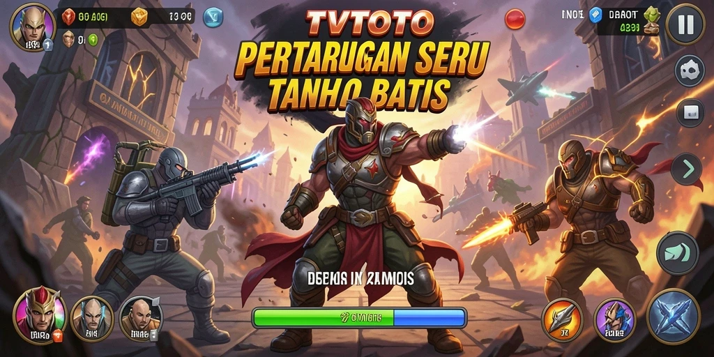 Tampilan gameplay seru dalam pertarungan di TVTOTO.