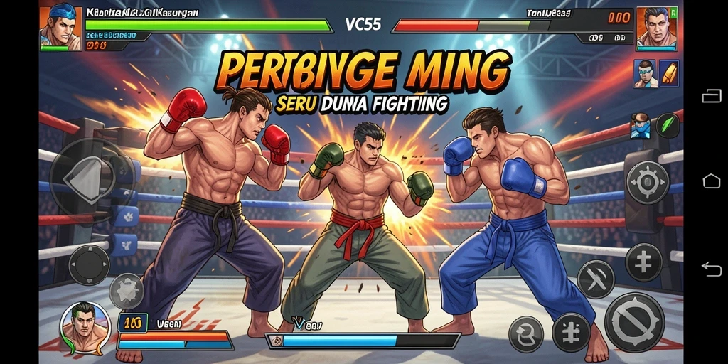 Gameplay mendebarkan di arena pertarungan VC55.