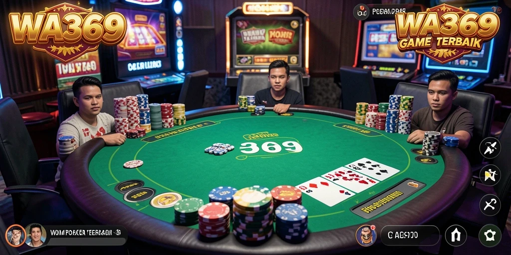 Tampilan gameplay Poker di WA369 yang seru dan mendebarkan.